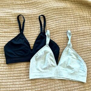 TWO Bombas Ribbed, convertible-strap scoop bralettes.
Supremely comfortable!
